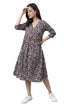 Wine Pure Cotton Floral Printed Angrakha Dress